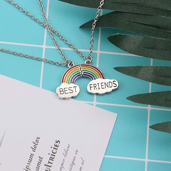 Bästa vänner halsband regnbåge vänskap halsband 2 moln skarvning halsband dammode smycken halsband