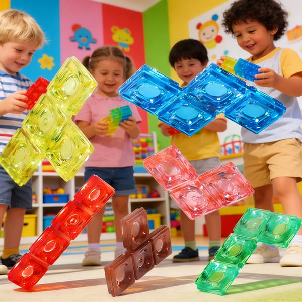 3D-pinottava palikkalaatikko - STEM-nopparakennuspeli Boxed Colored  Blocks