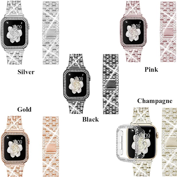 Mordely Watch-rem i metal med diamanter til Apple Watch champagne Champagne 42mm