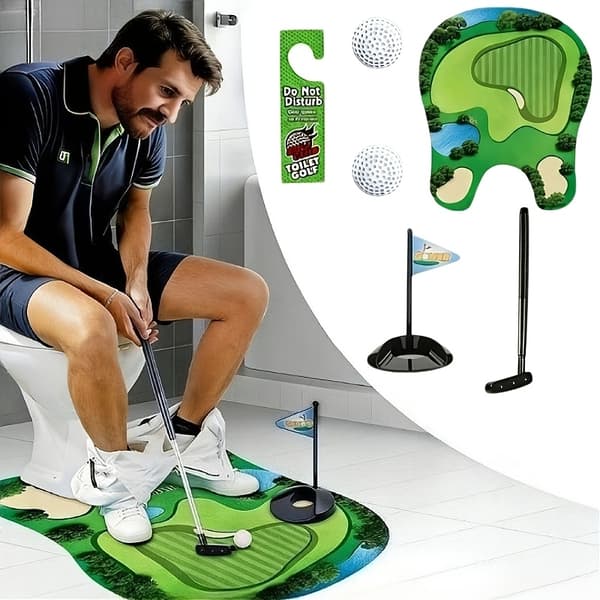 Toalettgolfspel - Rolig badrumsskämtpresent för män 6pcs