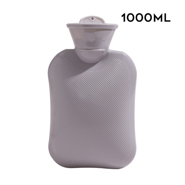 Varmtvannsflaske 500/1000 ml Multifunksjonell vannfyllt håndvarmer Praktisk vintertilbehør Grå Grey 1000 ml