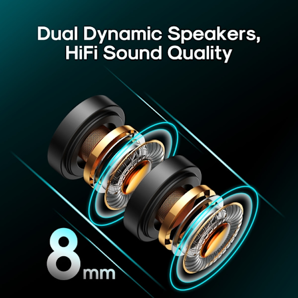 JOYROOM JR-DY01 Nackband Trådlösa Bluetooth Magnetiska Dubbla Dynamiska In-ear Sport Hörlurar för Utomhusbruk Black