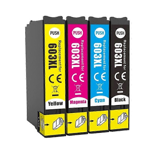 603XL Paket med 4 bläckpatroner som ersätter Epson 603XL, kompatibla med Epson Expression Home XP-2100 XP-2105 XP-2155 XP-3105 XP-4100 {hh} style591