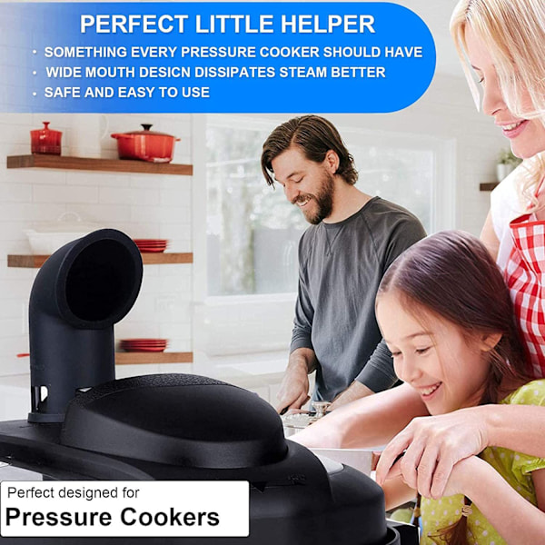 Silikone Dampafleder, Instant Pot/XL Trykkoger Tilbehør, Alle Quart Størrelser, Køkken/RV Gadget (Sort)