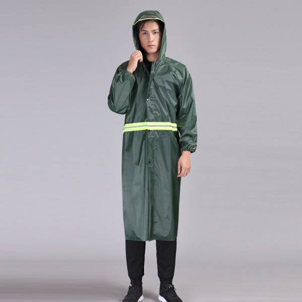Lang regnfrakk med hette, sikkerhet, vanntett, nødregnjakke, poncho for menn, kvinner, voksne (størrelse XXXXL)