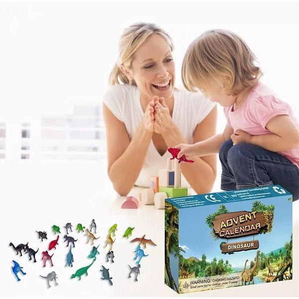 Dinosaurie Adventskalender 2024 Jul 24 Dagar Nedräkning Spelfigurer Dockmodell Leksak Blind Box Överraskning Julklapp