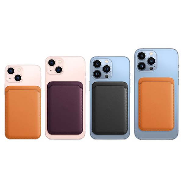 Soveltuva/13 Applen magneettinen korttikotelo matkapuhelimen korttikotelo henkilökortin takatarra nahkaa Clover color transparent case