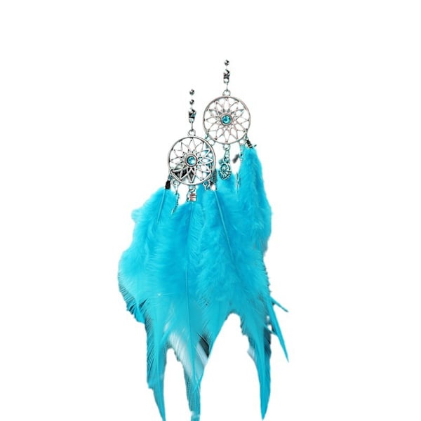 Luova auton riipus sulka unisieppari taustapeili auton koriste riippuva auton sisätilan riipus Big Red Feather Dream Catcher