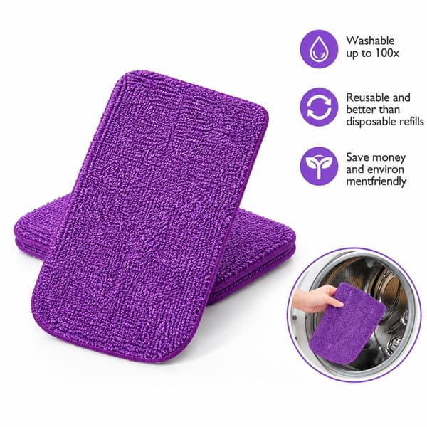 Återanvändbara moppdynor i mikrofiber - 8-pack ersättningshuvuden för hemstädning