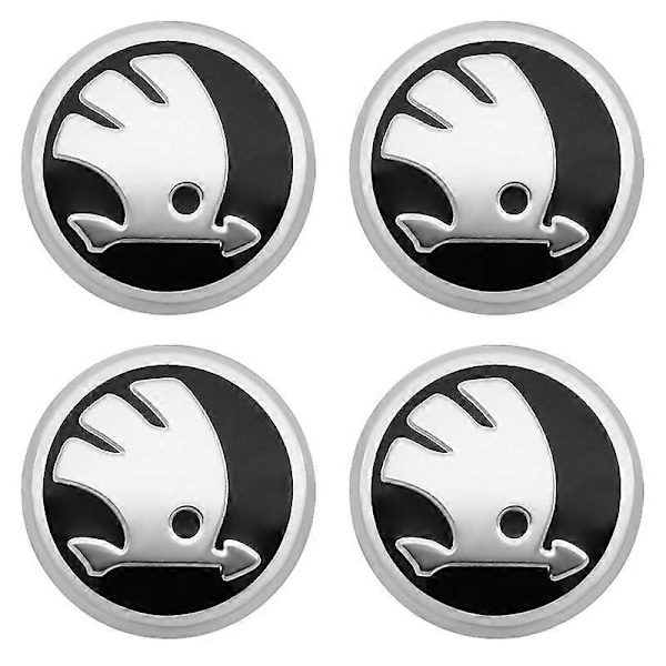 st 56mm 60mm Auton Pyörän Keskikuppi Vanteen Suojus Emblem Tarra Lisätarvikkeet Skoda Rapid Octavia Fabia Superb Kodiaq Kamiq 56MM silver