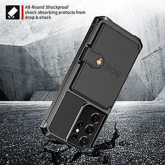 Læder Wallet Case med Kortlommer til Samsung Galaxy S21 Ultra 5G