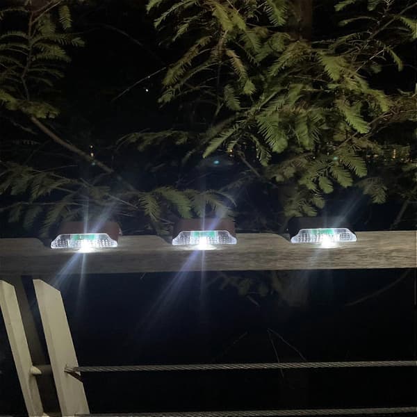 16-pack Solar Deck Lights, Solar LED Lights Outdoor, Waterproof Solar LED Lights for Deck, Steps, Railing, Wall, Patio, Stair (COOL WHITE)