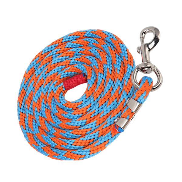 Hesteleietau, tykkere, trekkbestandig nylon hestetau for husdyr, kjæledyr, hestetrening, 2 meter langt, blå oransje