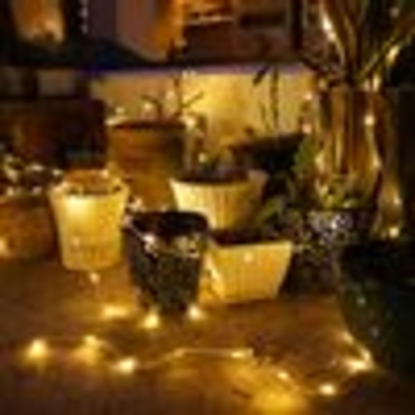 Lys Kæde 50M 400 LED Varm Hvid Vandtæt 8 Lysindstillinger til Indendørs Udendørs Fest Have Bryllup Juledekoration