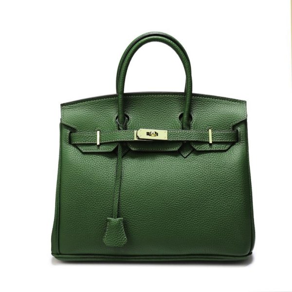 "Lyxig handväska i komönster för fashionabla kvinnor" Khaki 30cm