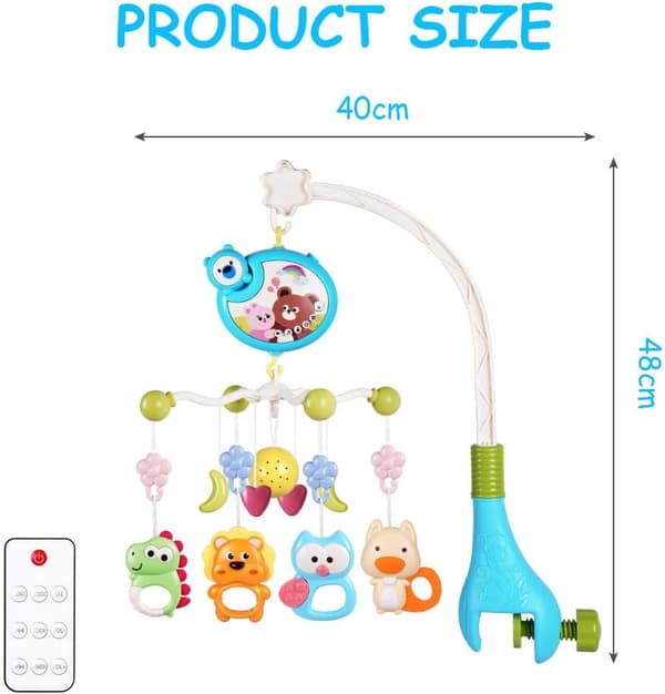 Crib Mobile, 0+ Months, Stroller Mobile, 3-in-1 Crib Mobile with Lights and Music