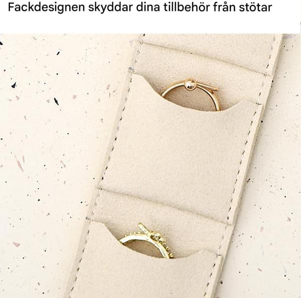 Mini resesmyckespåse, vikbar multifunktionell resesmyckesväska, med spänne, mjukt foder och vattentät. white