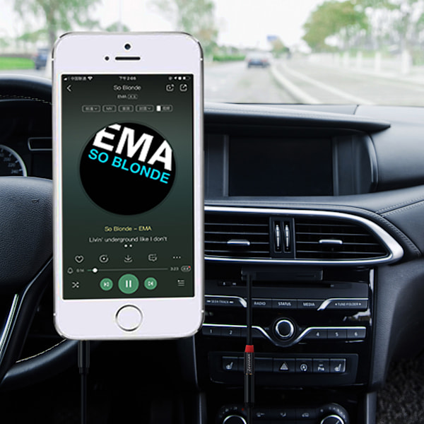 Bluetooth 5.0 bilstereo kassettadapter til aux Black