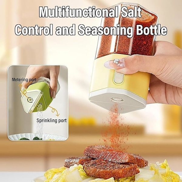 Precisions Saltkontroll Kryddispenser Multifunktionell Läcksäker Kryddströare för Kök BBQ 3-pack