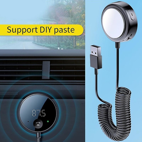 Bluetooth 5.0 Bil FM Transmitter LED Display Bluetooth Adapter Trådløs Audio Receiver TF Kort Musik Bil MP3 Afspiller
