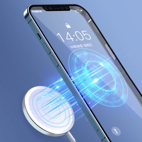 Trådløs oplader kompatibel med MagSafe til iPhone Samsung.. Sølv one size