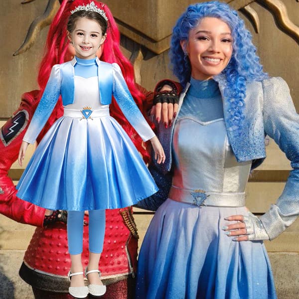 Chloe Descendants Style Halloween Kostume til Børn Sceneforestillingskjole D1641 Blue 120cm