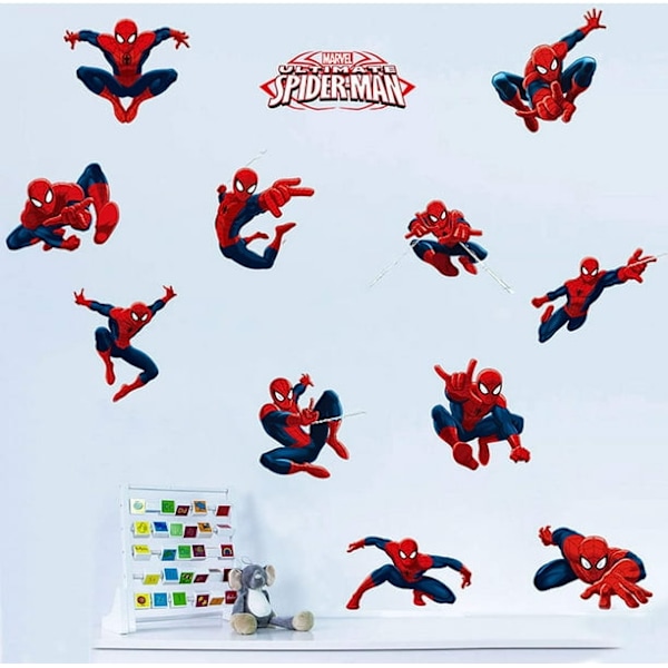3D Kunst Fjernbar Spiderman Gutterom Veggklistremerke Hjem Dekal, Skrell og Fest Veggklistremerke for Barnerom Veggdekor