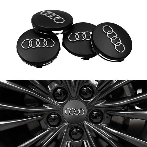 4-pack - Audi navkapslar / hjulnav emblem - Bil 69mm