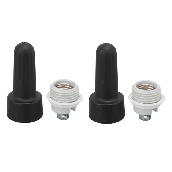 KZQ-2-pak E26 lampeholder, perfekt pasform, E26 keramisk lampeholder til glødelamper og LED-lamper