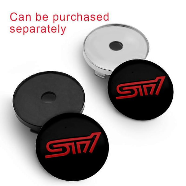 4 st 56+60 mm Bilhjulnavcentrumkåpor Dekal Fälgskydd Autoemblem Styling för Subaru STI Impreza Forester XV Tribe 60mm Black