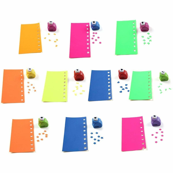 Hålslag Set, 10-Pack Stansform Set för Scrapbooking, Stansform Set i Olika Stilar Slumpmässigt