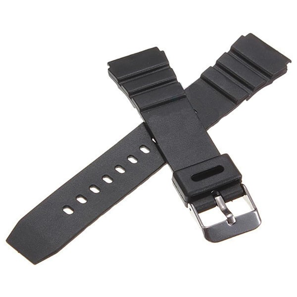 Kestävä kumikellon ranneke, musta Black 20MM