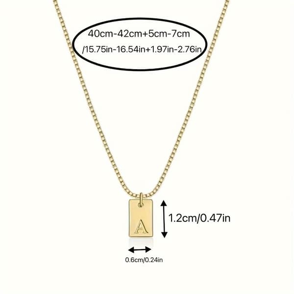 Halskjede med initialer, 14k gullbelagt monogramanheng, gave C