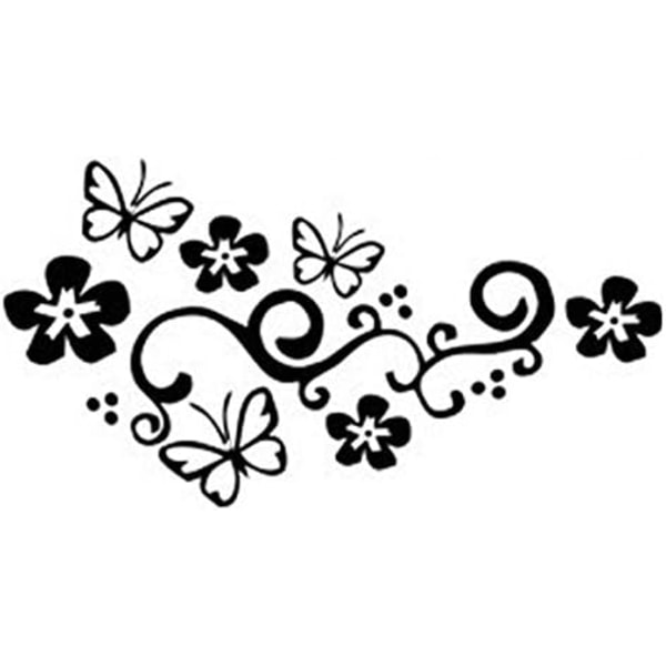 stk sommerfugl og blomst bilklistremerke bil tatovering