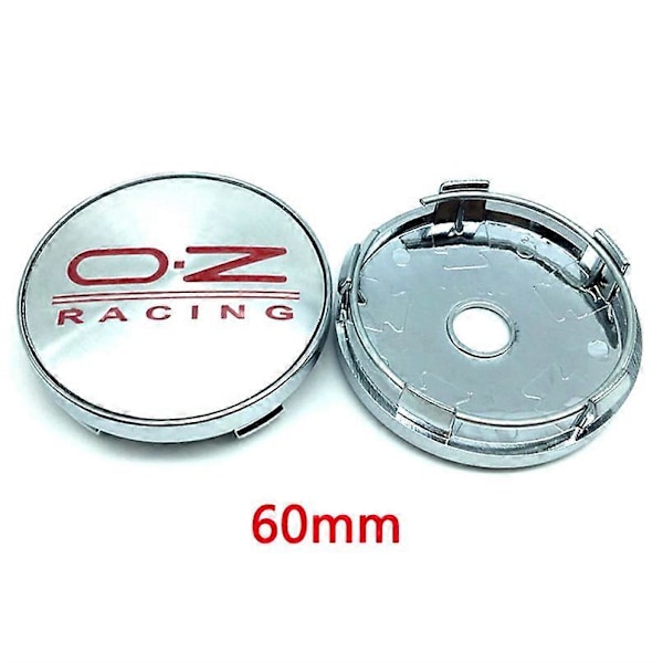 4 stk 56mm 60mm 65mm 68mm Bil Hjulsentrum Navkapsler For Felgdekning Auto OZ Racing Logo Badge Emblem Eksteriør Styling Tilbehør 65mm Black Silver