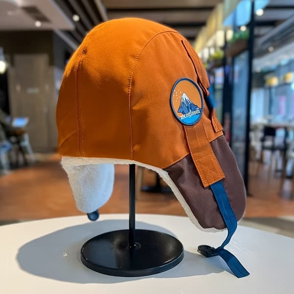 Vintermössa med skyddsglasögon - Tjockt foder, Öronlapps-bombermössa för skidåkning & cykling, Vindtät & Varm Blue 1 (cap Circumference 56-59cm)