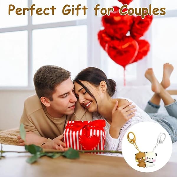 2 st. Bubu & Dudu Anime Nyckelringar, Kawaii Matchande Magnetisk Nyckelring för Par Vänner – Söt Tecknad Present till Flickvän