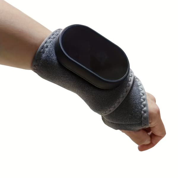 Bærbar håndleddsmassasje med vibrasjon og tre varmemoduser, ladedesign, gave til eldre og venner Grey