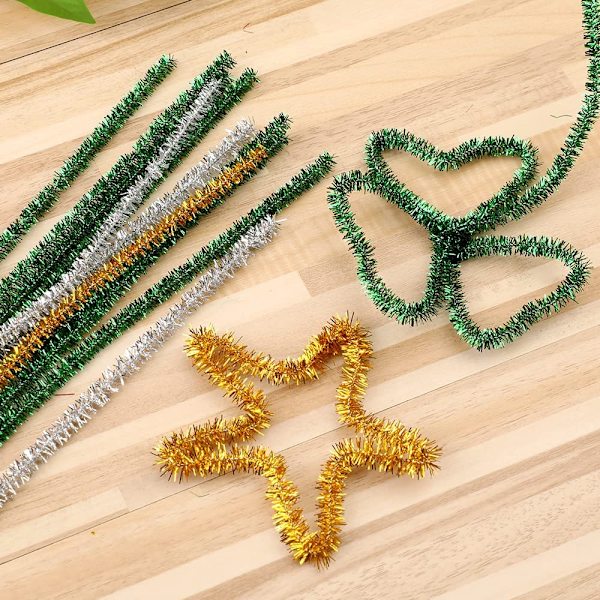 500 kpl chenille-puhdistajia, jouluinen glitter-chenille-puhdistaja, sopii