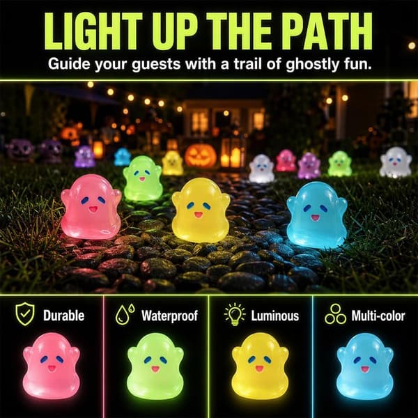 80 Stykker Mini Spøgelsesfigurer Glødende Halloween Små Spøgelser