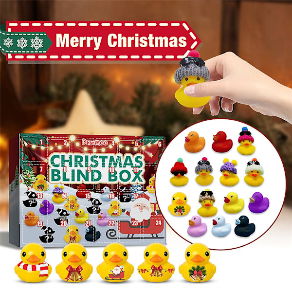 24 stk. Gummiank Leike Blind Box Adventskalender 2022 Nedtelling Julegaver