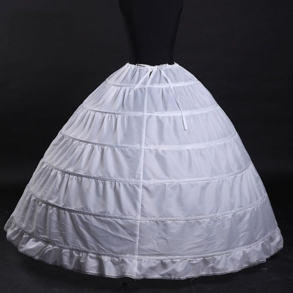 Crinoline Petticoat For Women 6 Rings Floor Length Petticoat For Wedding Dress