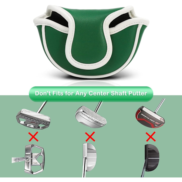 Golf Halv Mallet Putter Skydd Magnetisk Halv Mallet Huvudskydd Mid Mallet Putter Huvudskydd Högkvalitativt Klubbhuvud Skyddande Skydd