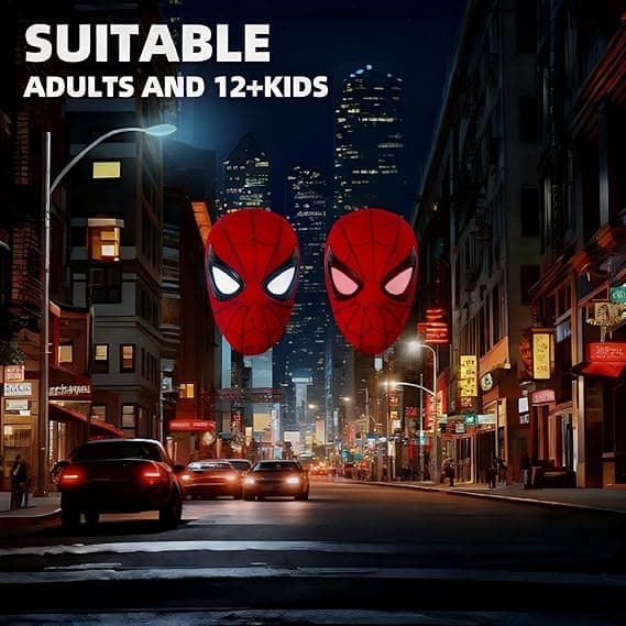 Spider-Man 1:1 Remote Control Elastic Mask with Movable Eyes for Cosplay (Chin Control)