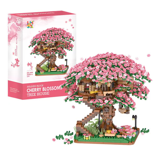 2008 stk. Mini Byggeklodser Træhus Samlelegetøj Lille Partikel Konstruktionsmodel DIY Gave tree