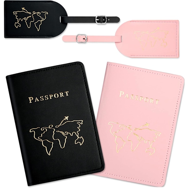 Bagmerke og passetui, 2xPU skinn bagmerker qd