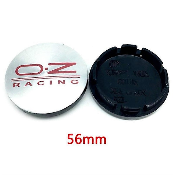 4 stk 56mm 60mm 65mm 68mm Bil Hjulsentrum Navkapsler For Felgdekning Auto OZ Racing Logo Badge Emblem Eksteriør Styling Tilbehør 56mm Silver Red