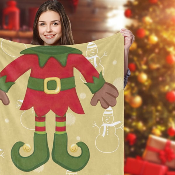 Julklappsfilt Roligt Tryck Festival Dekorativ Filt