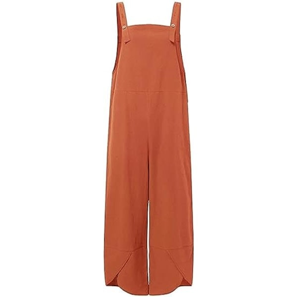 IC Dame Casual Løse Lange Smækbukser Jumpsuits med Brede Ben Baggy Bomuldsbukser Overalls med Lommer PZG{hh}
