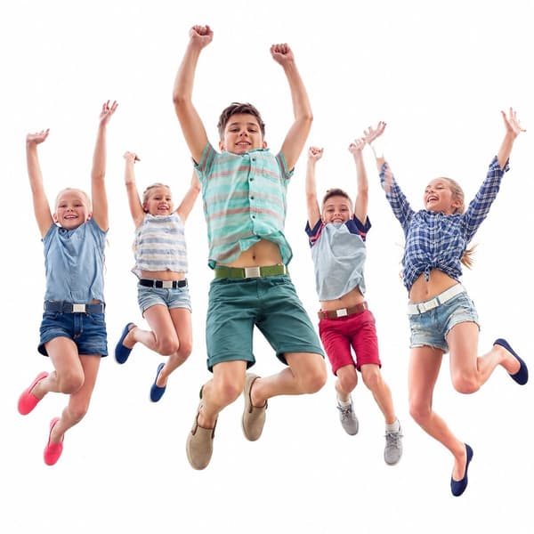 Justerbart byxbälte för barn, 5-pack, mjukt midjeband, utan spänne, unisex, passar jeans, elastiskt stretchbälte
